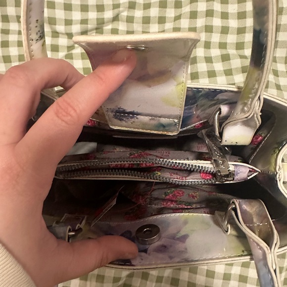 Betsey Johnson Kiki Faux Patent Watercolor Satchel Bag - Picture 5 of 5